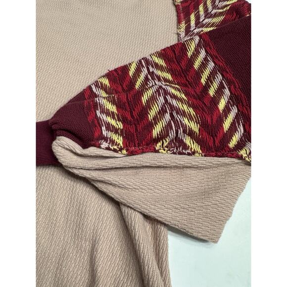 Free People Rainbow Dreams Top Arizona Sands Oversized Sz XS Balloon Sleeve - Picture 2 of 8